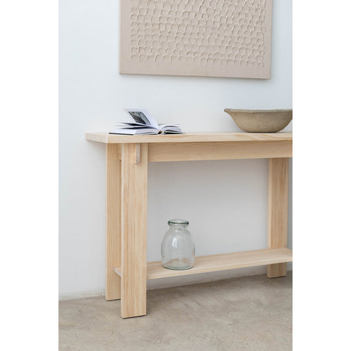 Naan Furniture Console Tagomago - Ongelakt massief hout - Natuurlijk - 120 x 80 cm - vtwonen shop