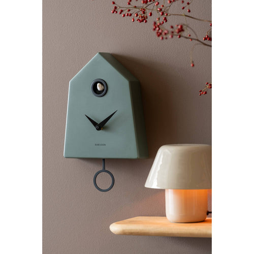 Karlsson wandklok Grafico Cuckoo - groen - 7.4x21.5x35.5cm
