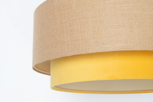 bpskoncept hanglamp Duo - jute & zonnegeel - Ø50 cm