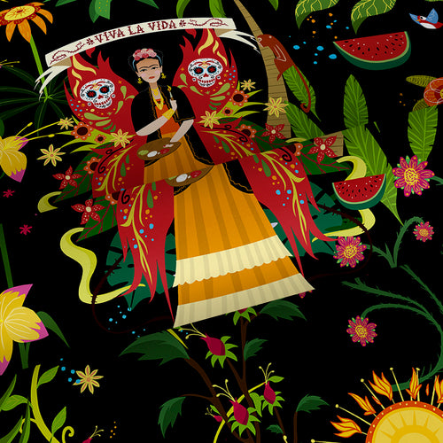 Walls4You behang tropische bladeren en bloemen zwart en meerkleurig - 53 cm x 10 m - 640127 - vtwonen shop