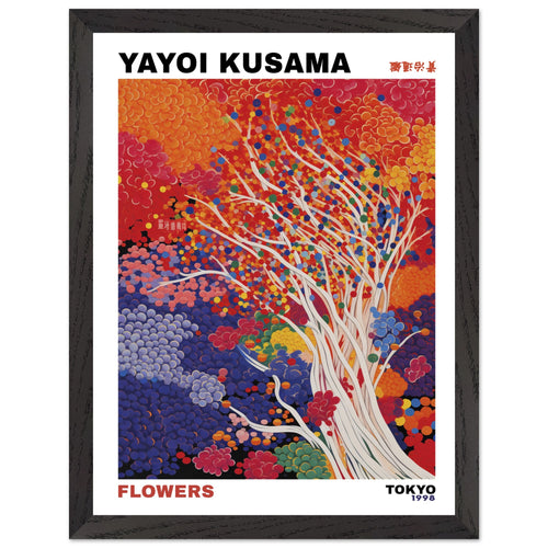 Artfulprints Poster met Lijst Yayoi Kusama - Artistic tree   - 30x40 cm - Meerkleurig