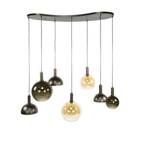 Giga Meubel Hanglamp Cluster - Bruin - 7-Lichts - 145x45x150cm