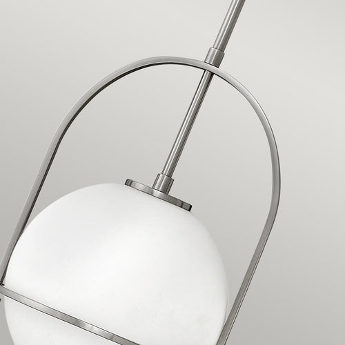 Elstead Hinkley Somerset Globe hanglamp geborsteld nikkel