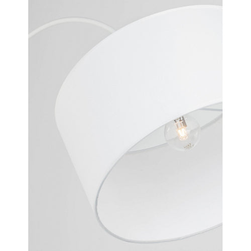 Merano Frisco Staande lamp Arc Wit Stoffen Kap Wit Aluminium Voet LED E27