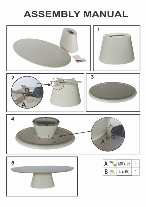 Giga Meubel Eettafel Cleo - Ovaal Beige - Eco Composiet - 160cm - vtwonen shop