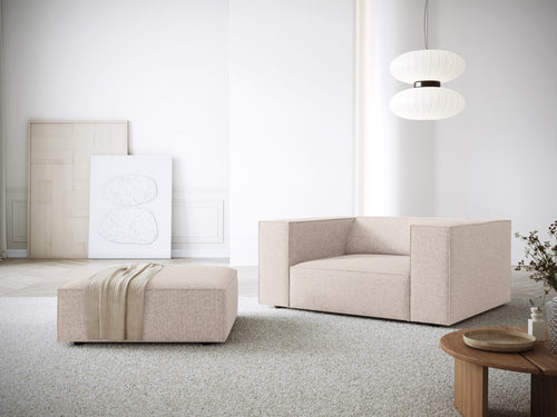 Cosmopolitan Design Poef Arendal chenille, beige - 80x102x40cm