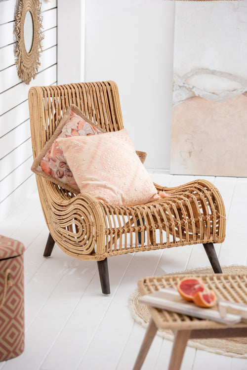 J-Line kussen Garden - polyyester - beige/groen