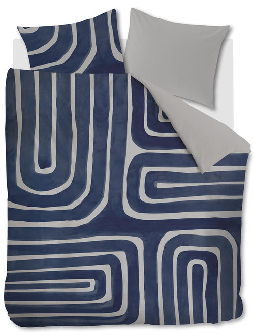 vtwonen Tribe dekbedovertrek - Lits-jumeaux - 240x200/220 - Indigo - vtwonen shop