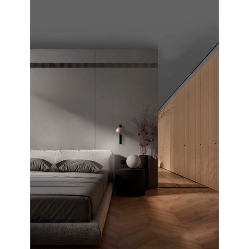 Nova Luce LUSA Leeslamp voor aan de muur, champagne goud, zwarte LED 10W 644lm 3000K, aan/uit-schakelaar