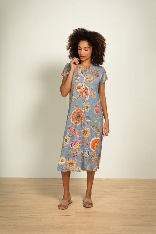 Pip Studio - Dalia Nachthemd - Dames - Matata - Blauw - XS - vtwonen shop