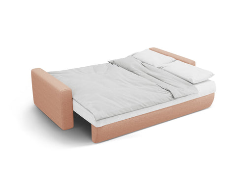 Cosmopolitan Design Slaapbank met opbergdoos Belfast 3-zits, structurele stof perzik - 105x238x84cm