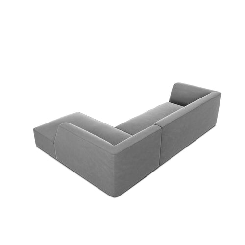 Cosmopolitan Design - Modulaire hoekbank rechts Siena 4-zits, flueel grijs - 180x273x69cm