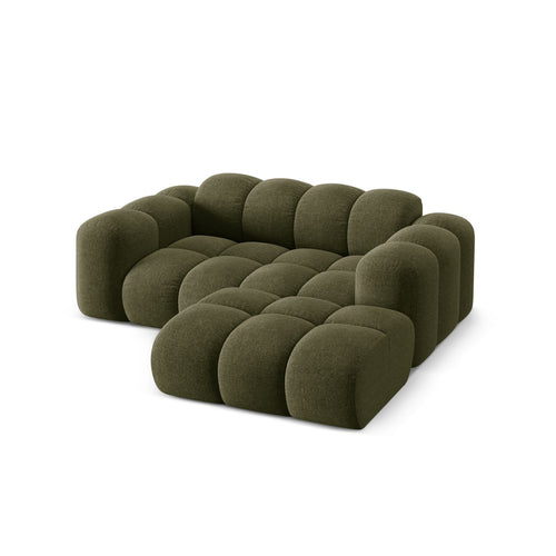 Cosmopolitan Design - Rechter hoekbank Treno 2-zits, chenille groente - 164x180x70cm