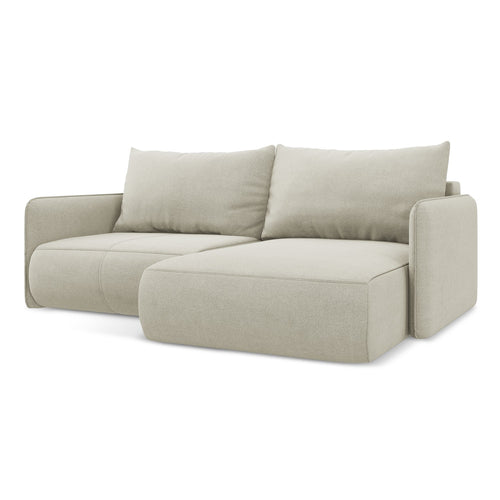 LaMiaSofa hoekbank rechts Palermo - textuurstof - lichtbeige - 207x148x86
