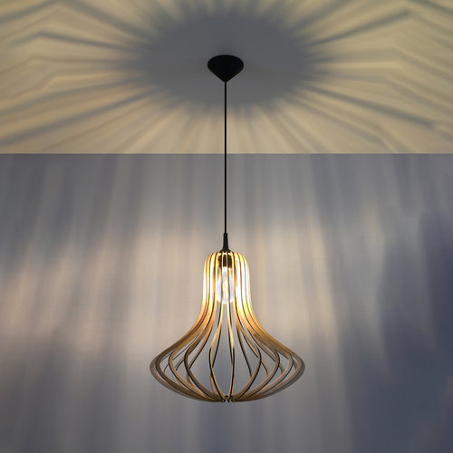 Sollux Lighting Hanglamp ELZA hout - 41x41x110cm