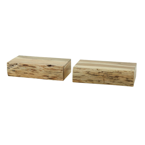 Giga Meubel Nachtkastje Tree L - Naturel - Set van 2 - 40x10x20cm - vtwonen shop