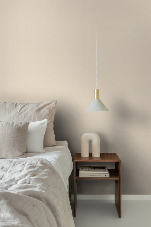 ESTAhome behang linnenstructuur zand beige - 53 cm x 10.05 m - 139545