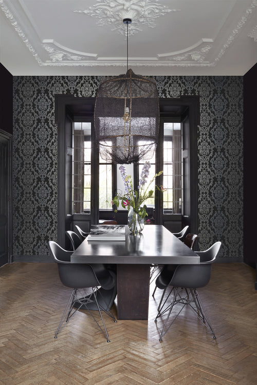 Origin Wallcoverings behang ornamenten zwart en glanzend brons - 53 cm x 10,05 m - 346208