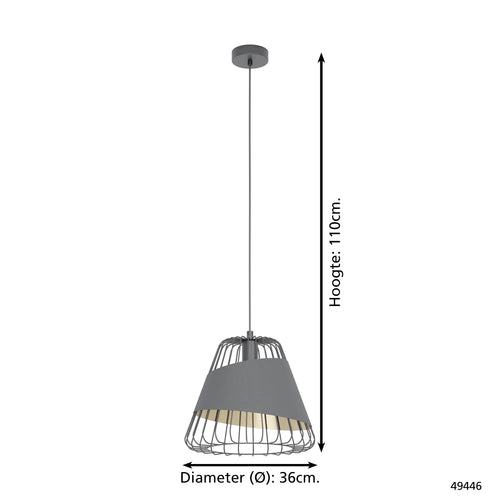 EGLO hanglamp Austell - e27 - ø 36 cm - zwart/goud - vtwonen shop