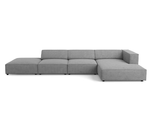 Cosmopolitan Design rechter hoekbank Arendal 5-zits, chenille met ribbeleffect, donkergrijs - 166x341x70cm