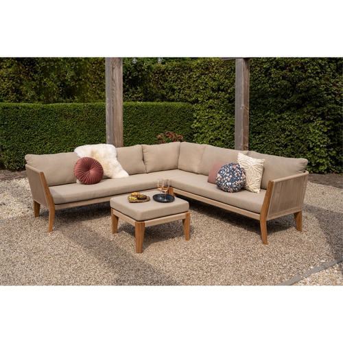 WOOOD loungeset buiten San Remo - Teak - Naturel - 70x240x240 - vtwonen shop