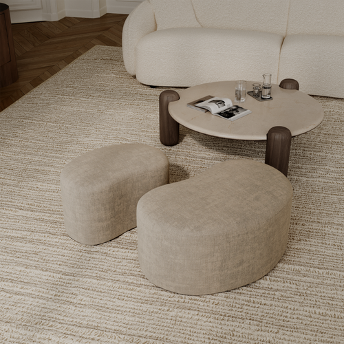 Sia Home - Poef DUNE -  Fluweel - Mol - 60cm