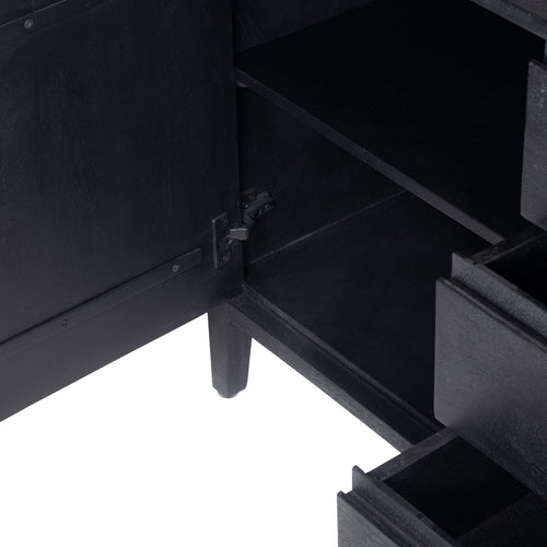 Giga Meubel Dressoir Jiro - Mangohout - Zwart - 150cm - vtwonen shop