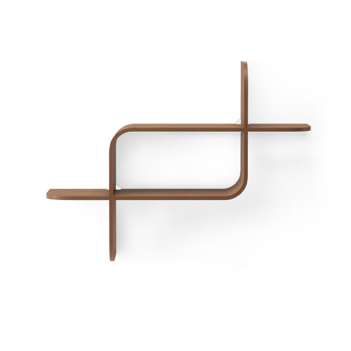 Umbra wandplank Montage - 64 x 48 x 16 cm - Licht walnoot