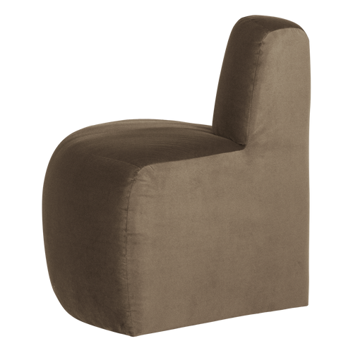 WOOOD eetbank hoek rond rugleuning Mojo Base - Velvet - Taupe - 83x76x76