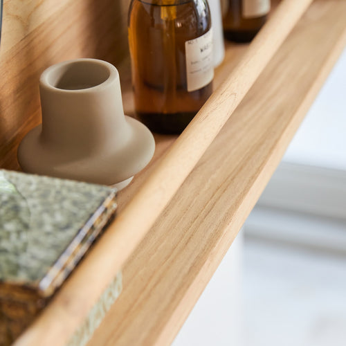 Tikamoon Badkamerwandrek van massief teakhout 100 cm - Naturel - vtwonen shop