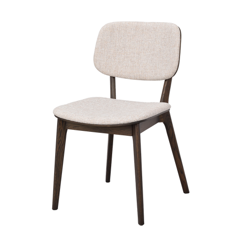 Rowico Home Barrett Houten Eetkamerstoel Bruin met Beige Zitting