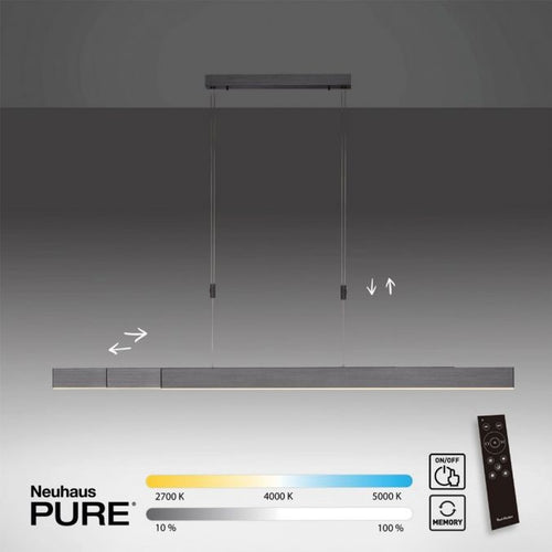 Neuhaus PURE hanglamp e-Slide - 3 lichts - 200  x 200   cm - antraciet - vtwonen shop