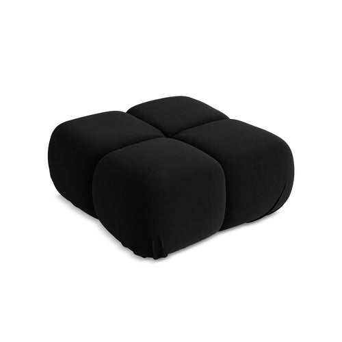 LaMiaSofa Poef Sanremo - velours - zwart - 95x95x41