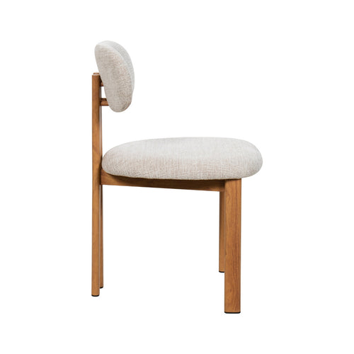 Giga Meubel Eetkamerstoel Noor - Stof/Staal - Beige/Naturel - Set van 2 - vtwonen shop