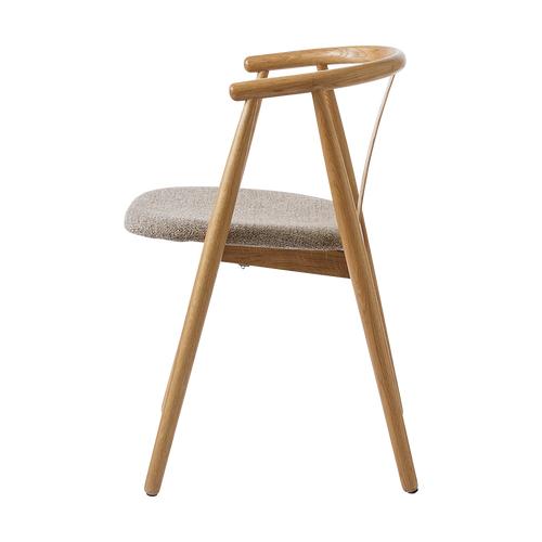 Olivine Kenza Eikenhouten Eetkamerstoel - Naturel met Warm Grijs Zitting - vtwonen shop