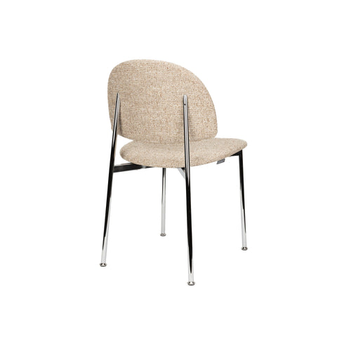 Zuiver Sunrise Eetkamerstoel Chrome/Beige - Set van 2