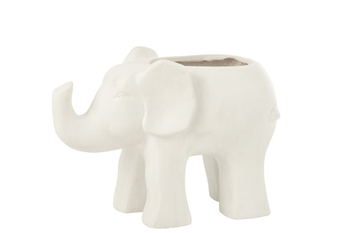 J-Line bloempot Olifant - keramiek - wit - Ø 21.5 cm - vtwonen shop
