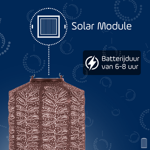Lumiz solar lampion folia cylinder - 18 cm - plum