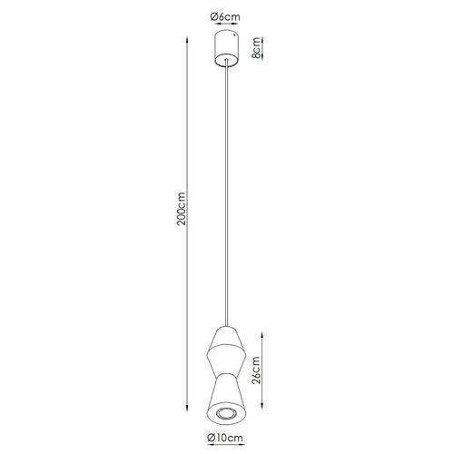 Sollux Lighting Hanglamp KUBBE klein R - 10x10x200cm