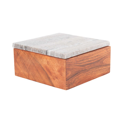Present Time woonaccessoire Storage Box Acacia - bruin - 15x15x7.5cm - vtwonen shop