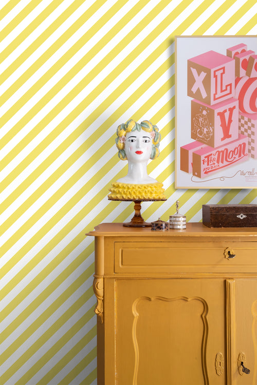 ESTAhome behang strepen geel en wit - 53 cm x 10.05 m - 139954 - vtwonen shop