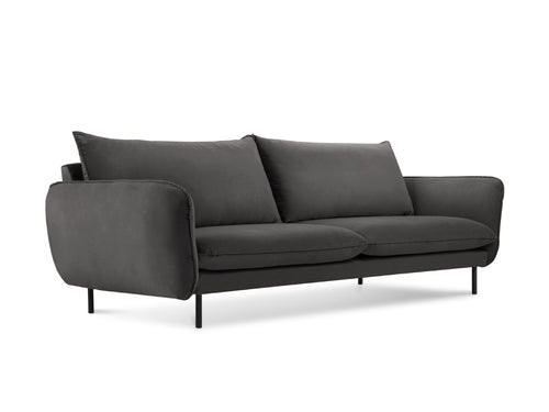Cosmopolitan Design Bank Vienna 4-zits, flueel, donkergrijs - 92x230x95cm