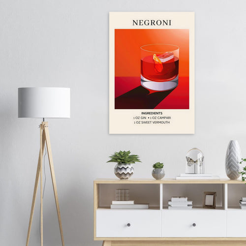 Artfulprints  Negroni cocktail - Ingrediënten   poster 50x70 cm - vtwonen shop