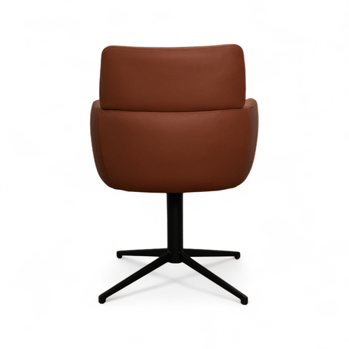 Furnhouse eetkamerstoelen armleuning Marco - Donkerbruin - Leer