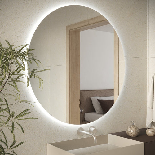 LOMAZOO badkamerspiegel Dallas - met LED verlichting & anti condens - rond - 80 cm
