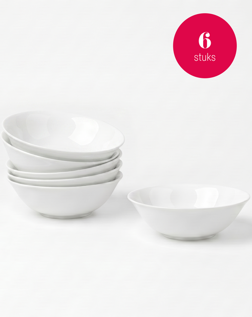 vtwonen - Saladekommen - Wit - 23 cm - Set van 6