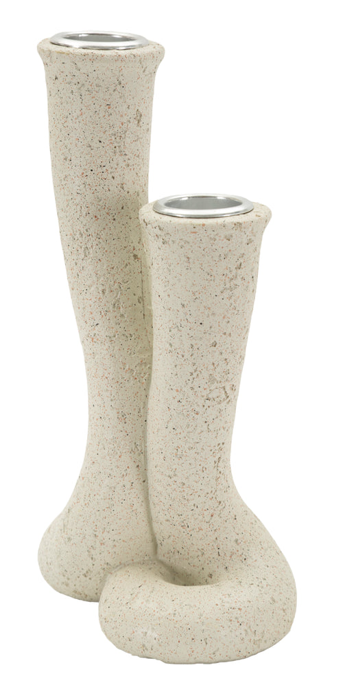 Mauro Ferretti kaarsenhouder - 10x6,5x17,5 cm - crème
