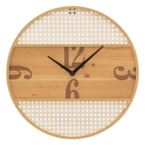 Houten wandklok bruin rond 50x3,5 cm