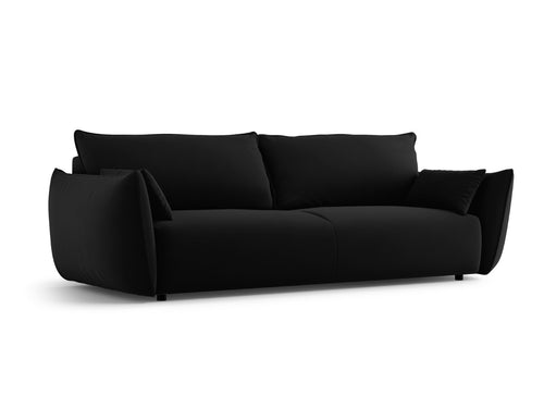 Cosmopolitan Design Slaapbank met opbergdoos Matera 3-zits, flueel zwart - 108x240x86cm