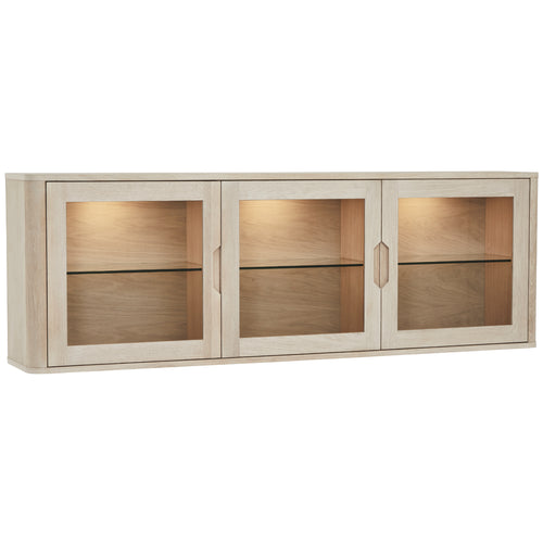 Furnhouse 3-deurs wandkast Nyborg - Witte olie - MDF, Eikenfineer, Glas - 34x180x60